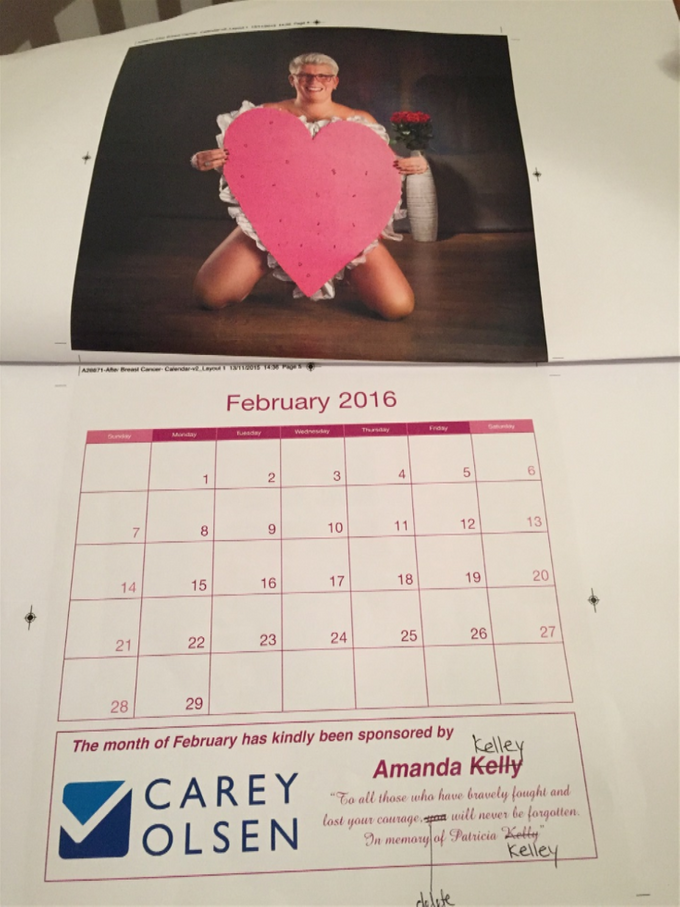 February was my lovely friend Sue, sponsored by Carey Olsen and the beauty Amanda Kelly